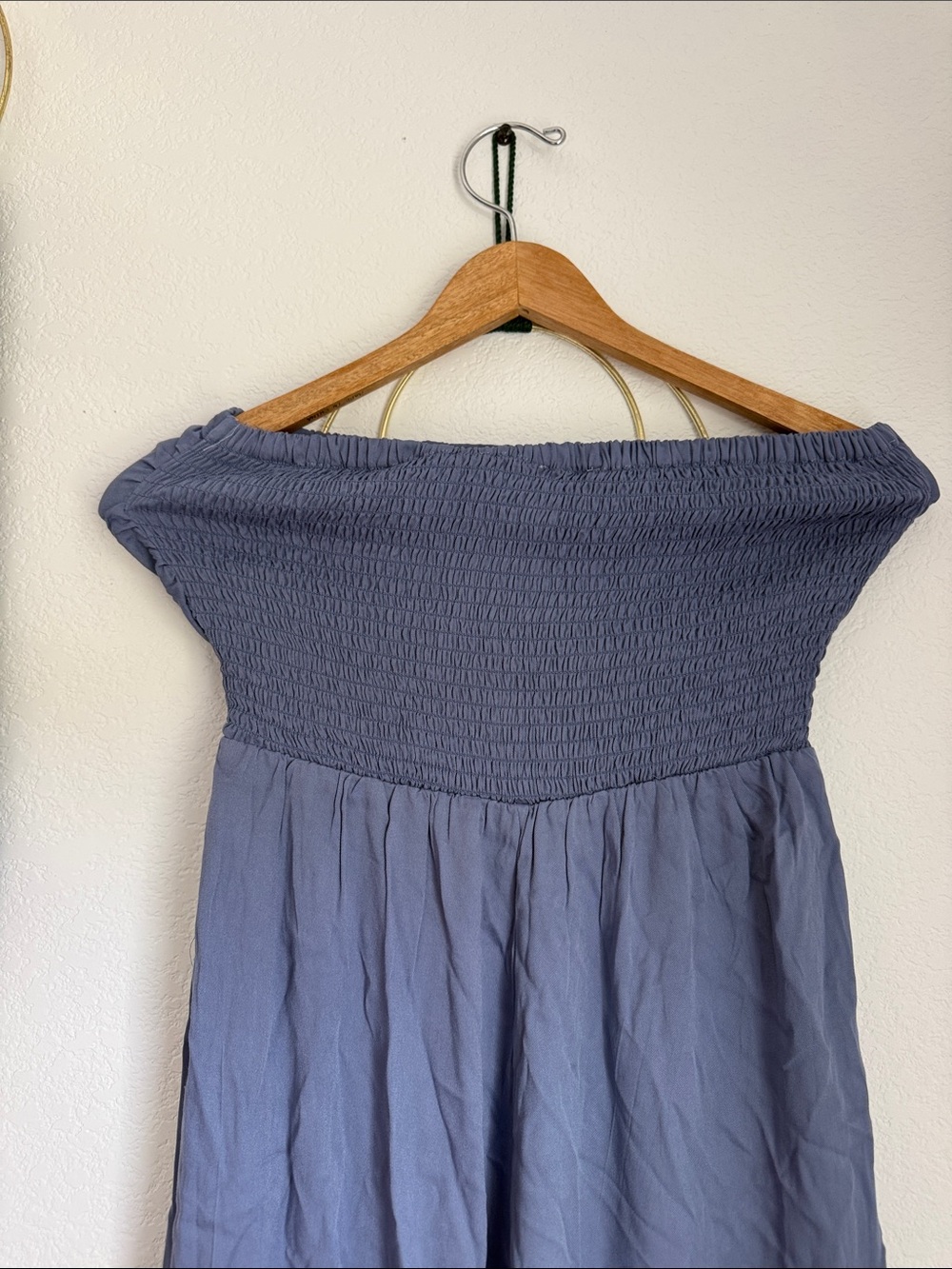 Gilli Off-Shoulder Tie-Front Jumpsuit in Slate Blue - Picture 7 of 11